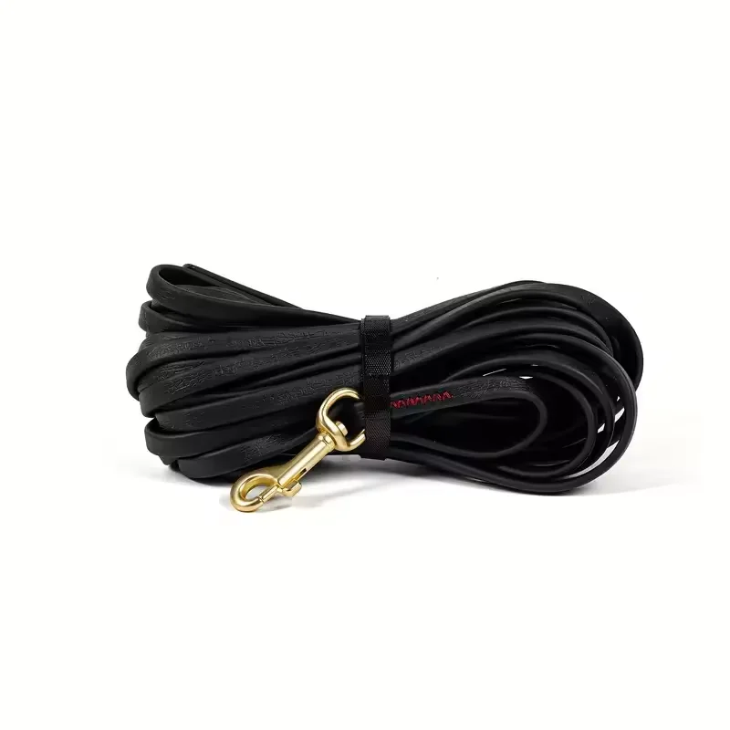 1,5-9 m PVC-beschichtete Hundeleine, 1 cm breit, 4 mm dick, wasserdicht, lange Trainingsleine mit Messinghaken für kleine und mittelgroße Hunde