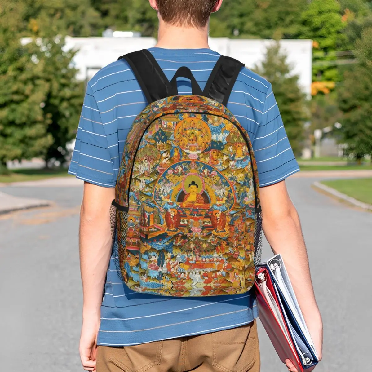 Tantric Buddhist Deity Buddhism God Buddha Backpack Student Boys Girls BookBag Men Women School Bag Laptop Shoulder Bags