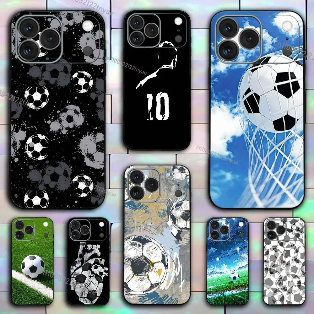 

Football Sport Phone Case For iPhone 17,16,15,14,13,12,11,X,XR,XS,Plus,Mini,Pro,Max Soft black Shockproof Cover