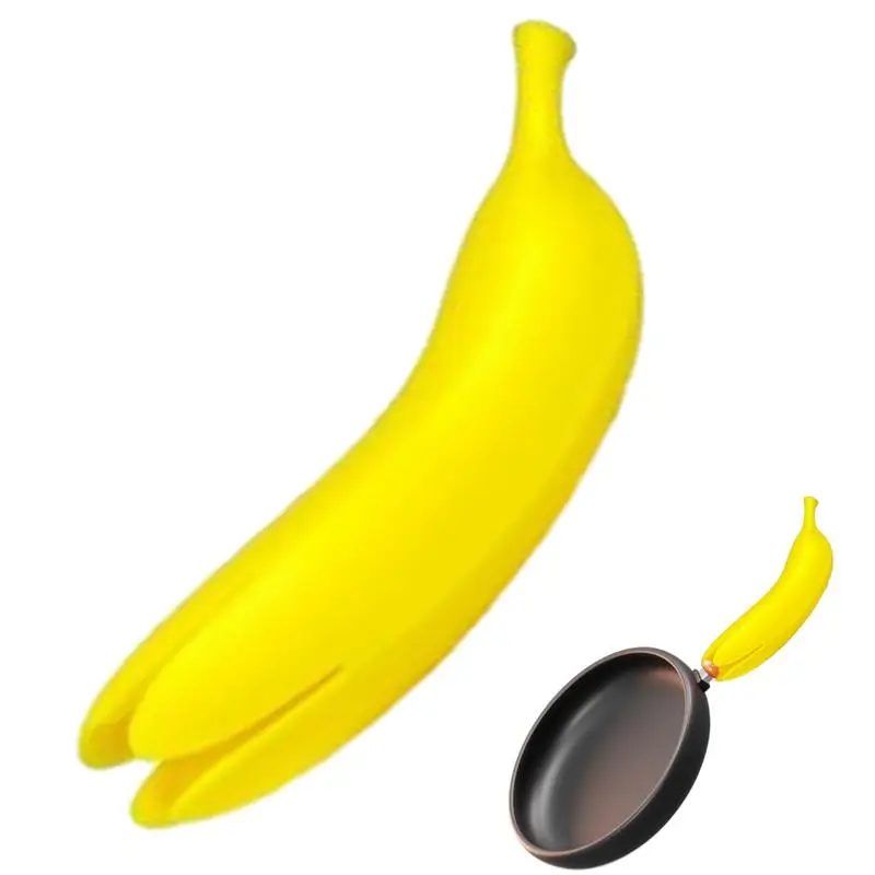 Pot Handle Covers Heat Resistant Silicone Pot Handle Cover With Banana Shape Skillet Handle Cover Pan Handle Covers For Cast