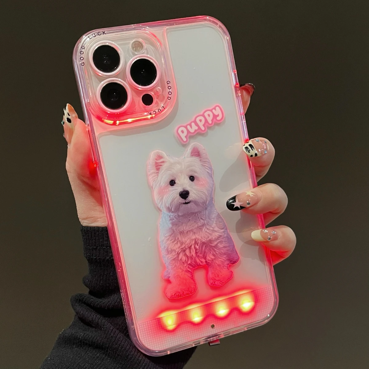 

Cartoon Kitty Cat 5 Color Luminous Call Light Up Flash Phone Case For iPhone 16 15 13 12 11 Pro Max 14 Plus Bumper Cases Cover