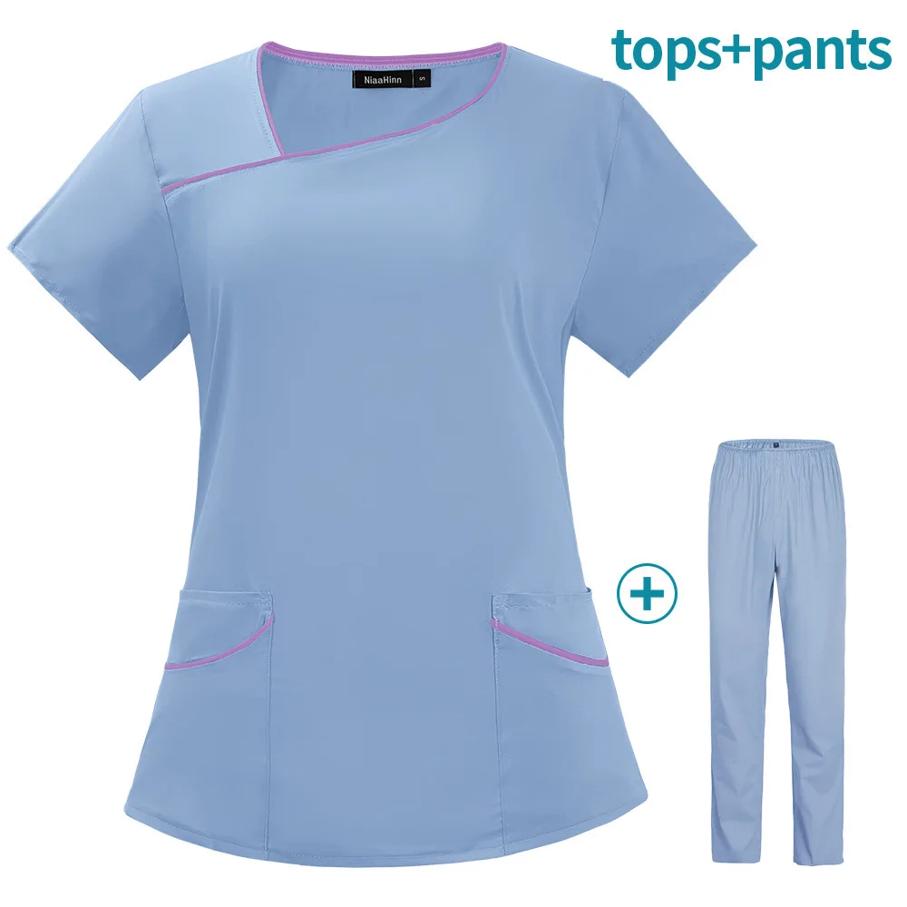 Summer Short Sleeved Set, Women's Laboratory, Professional Workwear, Hospital Oral Brush, Hand Clothes, Nurse's Clothing,