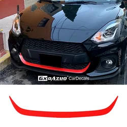 For Suzuki Swift Sport Carbon Black Front Lip Stripes Decor Grille Auto Racing Styling Vinyl Decal Body DIY Wrap Car Accessories