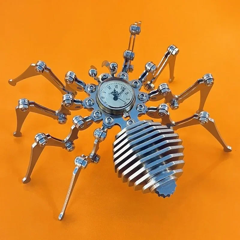 Araña mecánica, modelo hecho a mano de acero inoxidable, adorno creativo DIY, juguetes para niños, regalo para niños