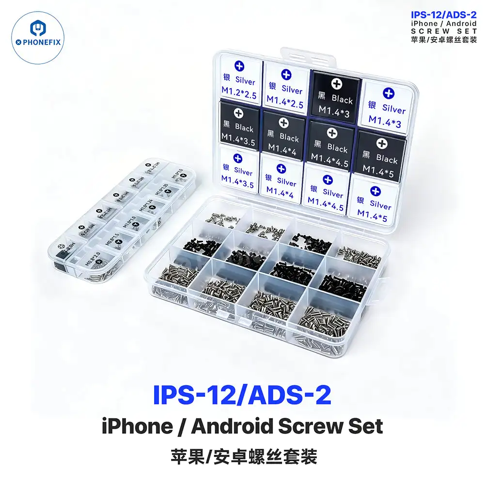 MECHANIC Android iPhone Ersatzschrauben-Set für Handy-Reparaturen, M1.2 M1.4 12-Typen Phillips-Schraubenset Werkzeug – Detail 1