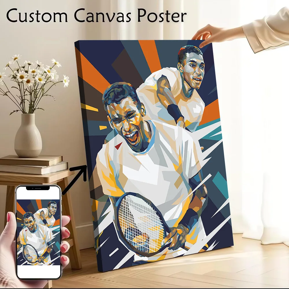 Felix Auger-Aliassime in WPAP Canvas Poster Wall Art Customizable High Quality Printed Picture for Modern Home Decoration Room
