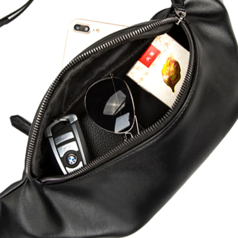 Fashion New Men's Chest Bag Shoulder Bag PU Party Large Capacity Men's Backpack Waterproof Outdoor Chest Bag Small Bags