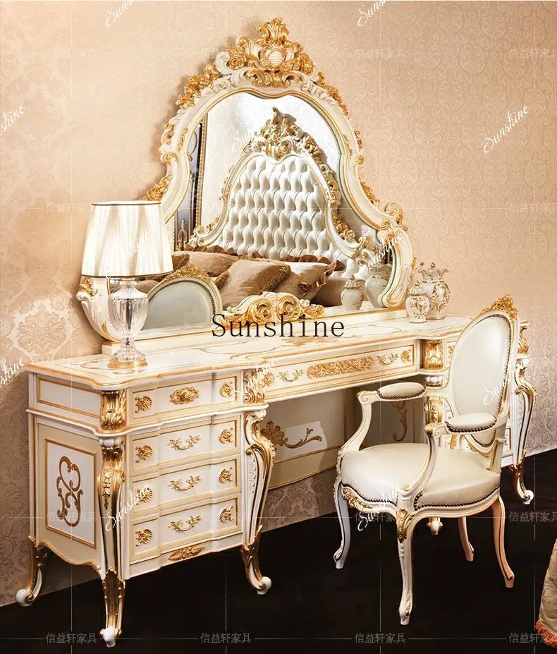 French luxury palace large dressing table villa dressing table  FT