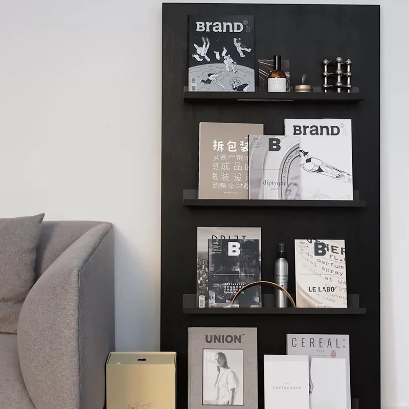 the wall Floor-to-ceiling magazine rack Cosmetics jewelry display cabinet Internet celebrity ins minimalist