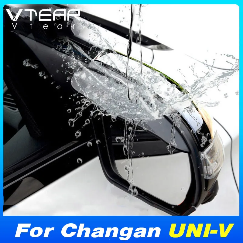 Vtear Rearview Mirror Visor Eyebrow Rain Shield Car Exterior Styling Decoration Parts Accessories For Changan Uni-V 2022-2024