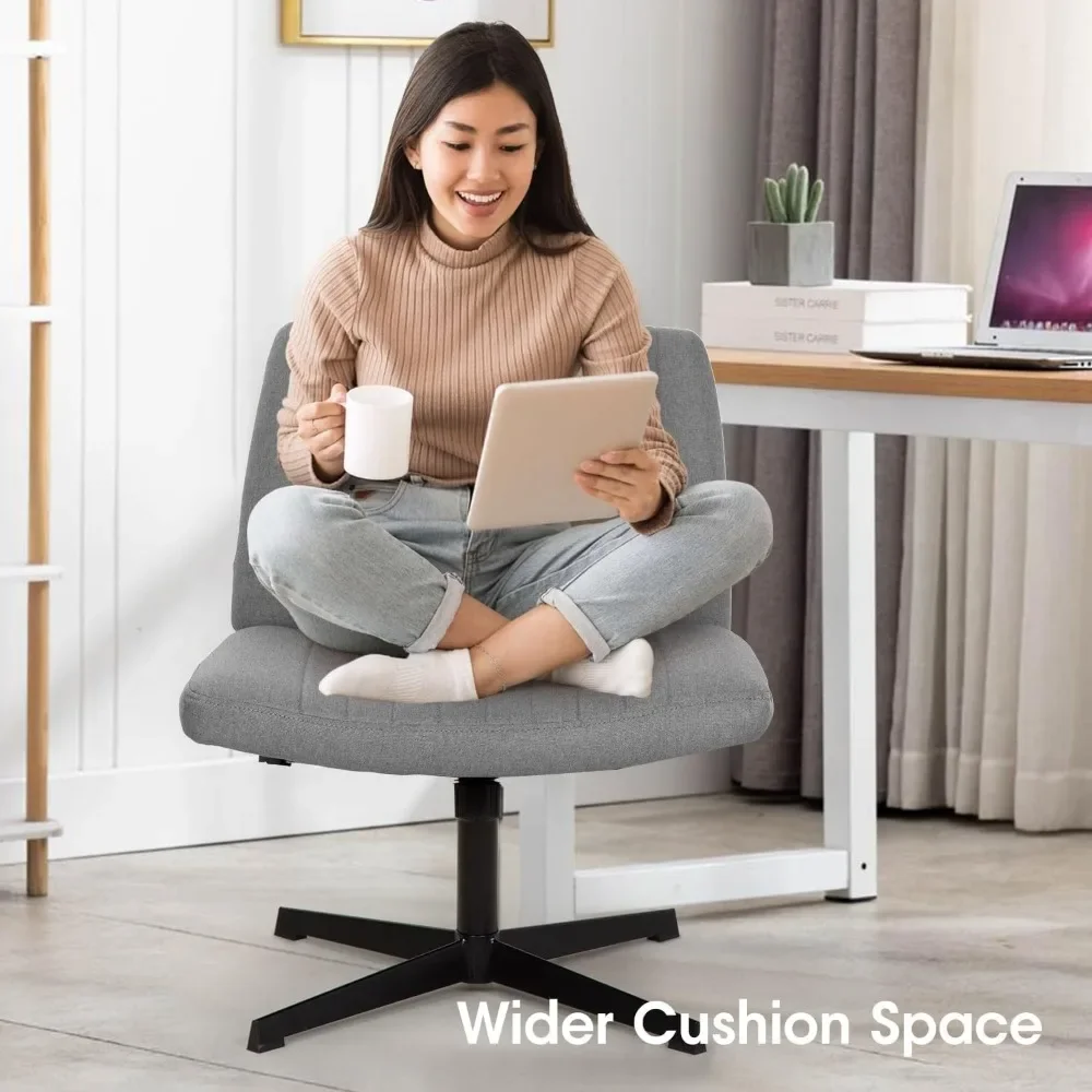 Silla entrecruzada, silla de oficina sin brazos, sin ruedas, silla de escritorio ergonómica ajustable en altura giratoria moderna