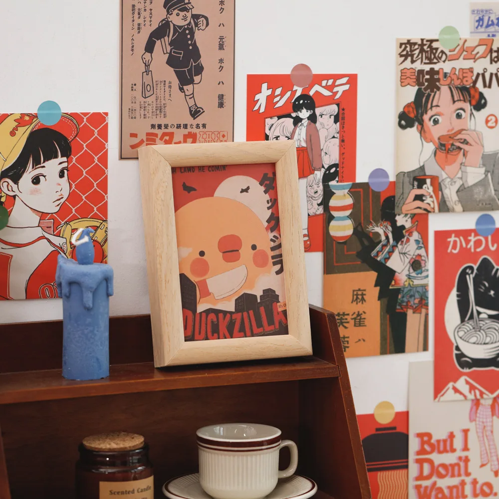 30 Sheets/Set ​Japanese Showa Series Postcard Cartoon Girl INS Style Art Decorative Card Creative Background Wall Sticker