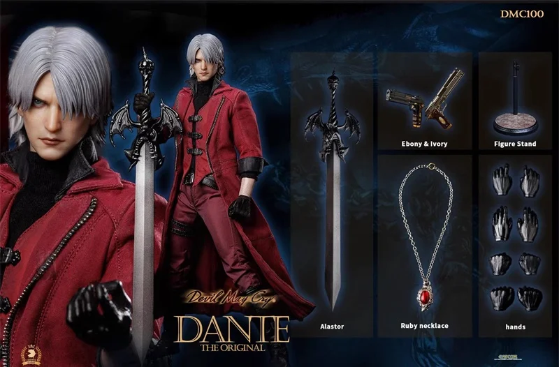 Asmus Toys 1/6 Scale DMC100 Mysterious Handsome Male Soldier In Red Clothes Silver Hair Full set Fit 12inch Action Figure Toys