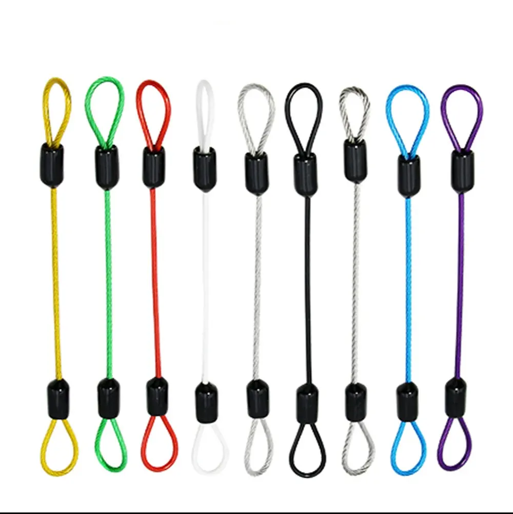 50 Stück 2mm Edelstahl-Drahtseil PVC-Farbbeschichtet mit Ring, Kabelseil, fester Aufhängungsseil für Haushalt, Outdoor, Reisen – Detail 1