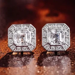 Huitan Eenvoudige Stijlvolle Stud Oorbellen Damesmode Glanzende Zirconia Oor Piercing Accessoires Chique Verlovingsfeest Sieraden