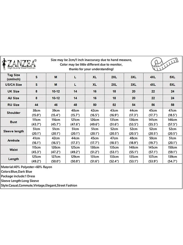 ZANZEA Abito lungo da donna Casual Tinta unita Vestido 2025 Autunno Vintage Open Up Bottoni Abito camicia Chic Risvolto Abito a maniche lunghe
