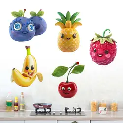 Funny Cute Fruit Wall Stickers Kitchen Restaurant Decoration Cabinet Refrigerator Home Decal Stickers M835