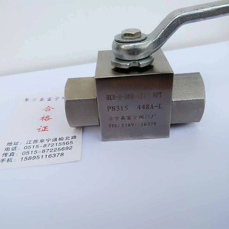 Fuyu BKH stainless steel high pressure gas three-way ball valve stainless steel high pressure internal thread