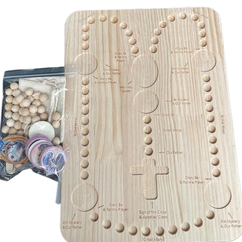 

Necklace Making Board Prayer Bead Counting Board with Colorful Card Slot Rosary Board Trays Rosary Necklace Making