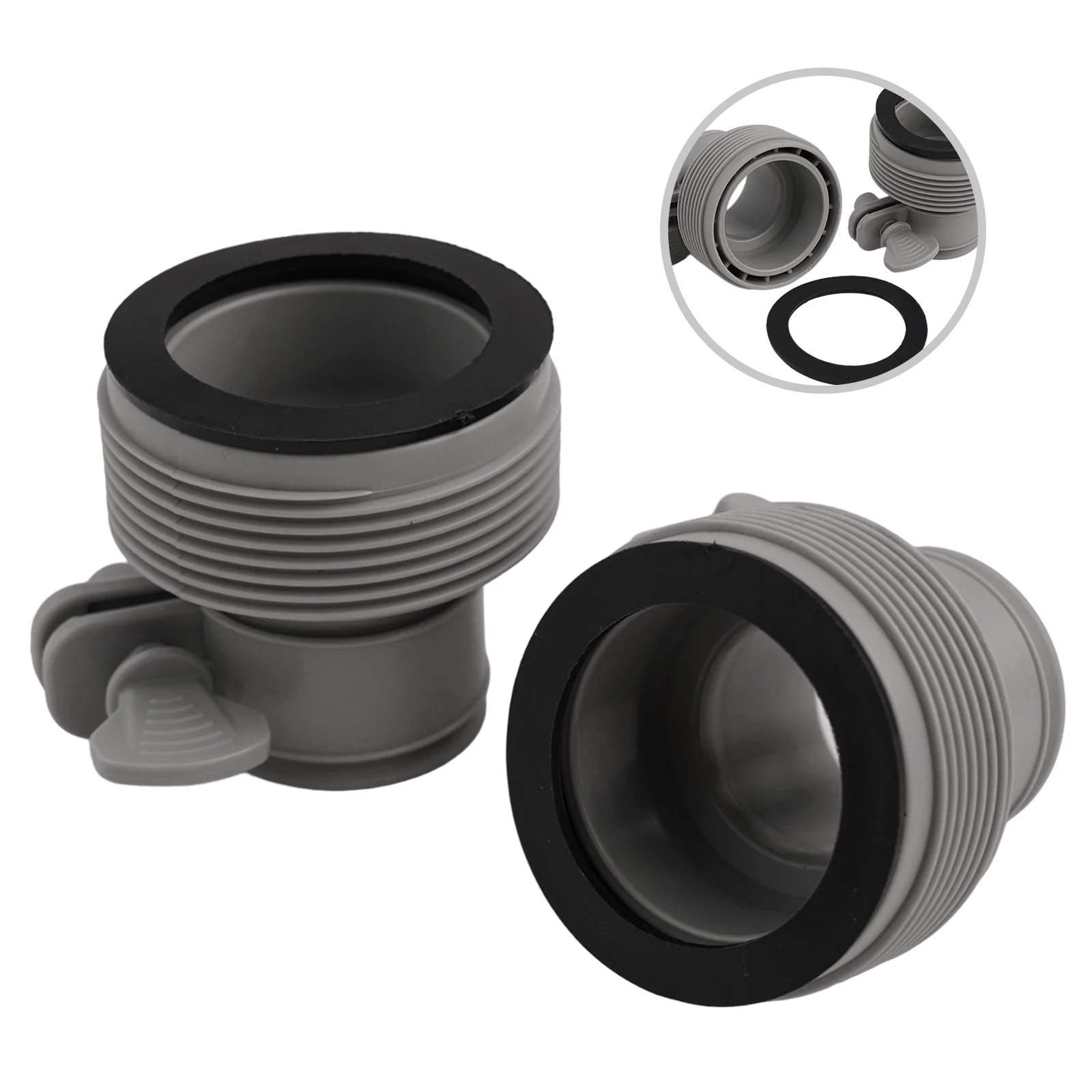 2 For INTEX Hose Adapters Designed for 1 25 to 1 5 Type B Connections for For pumps and Saltwater Applications