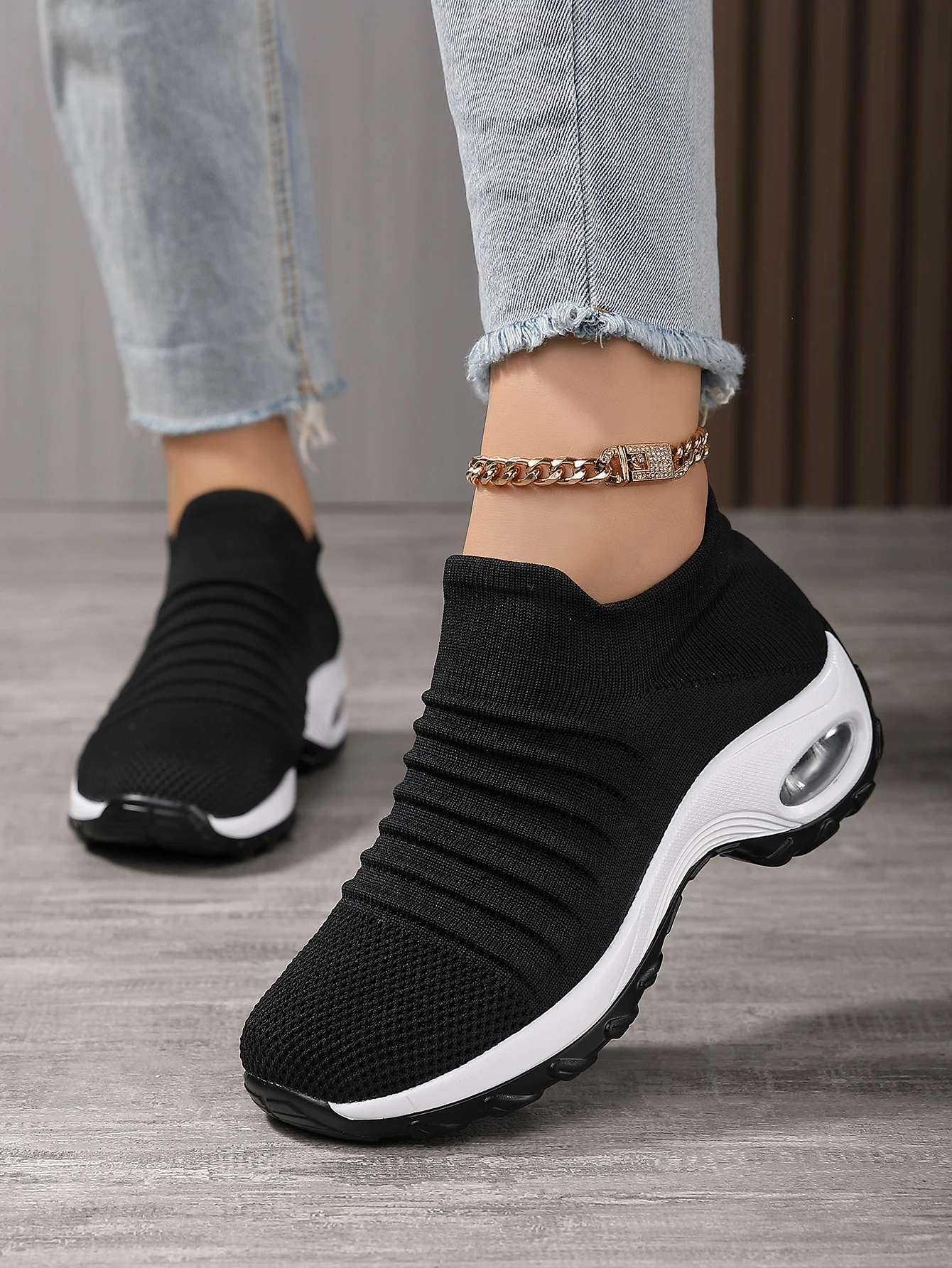 Women's casual sports socks, shoes, four season elastic sports shoes