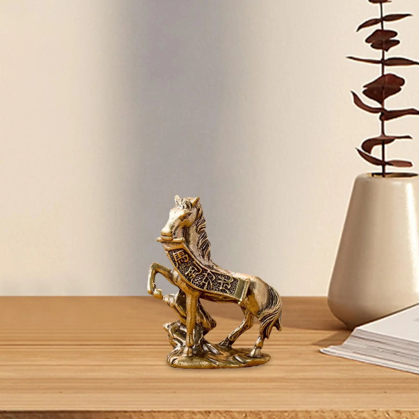 

Brass Horse Ornament Handcrafted Collectible Copper Animal Statue Mini Tabletop