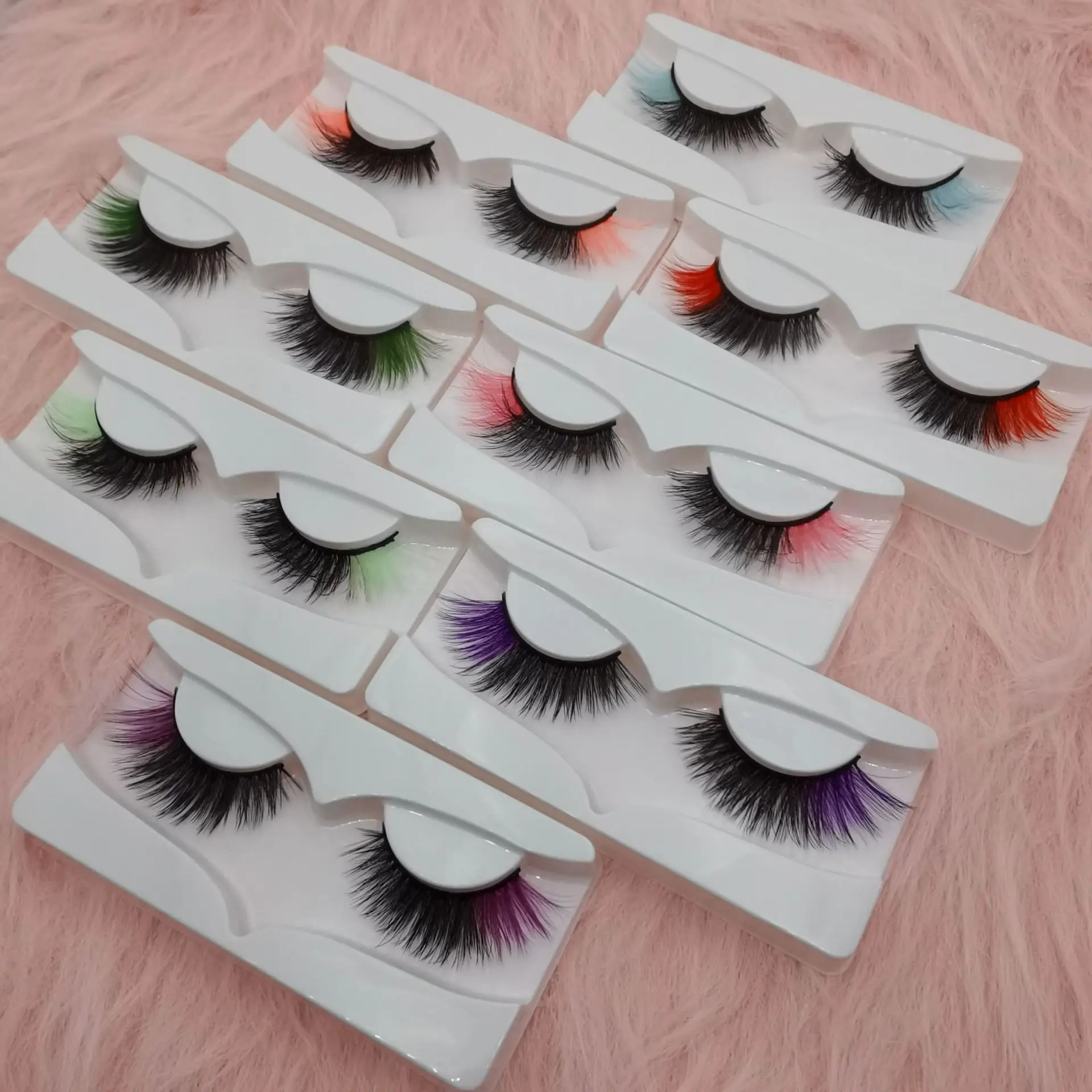 3D False Eyelashes  Natural Thick Dazzling Eye Decoration Christmas Party Carnival Makeup Colorful Eyelashes