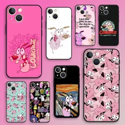 C-Courage the C-Cowardly Dog Phone Case For iPhone 16,15,14,13,12,11,Plus,Pro Max,XS,X,XR,SE,Mini,8,7 Soft Silicone Black Cover