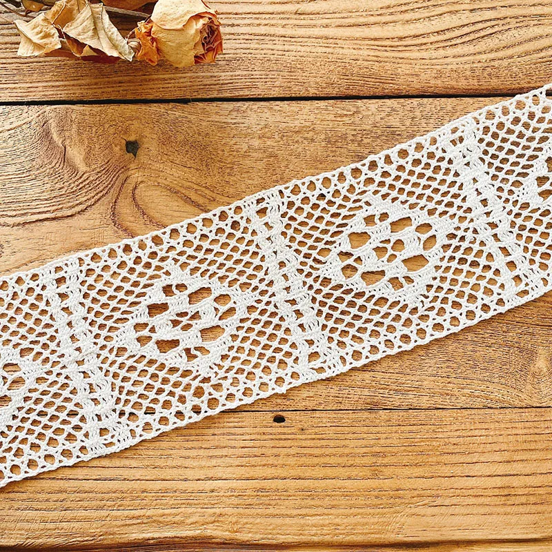 DIY High-Quality Splicing Cotton Crochet Lace Woven Belt Clothing Sewing Fabric Handmade Lace Fabric Table Curtain Accessories