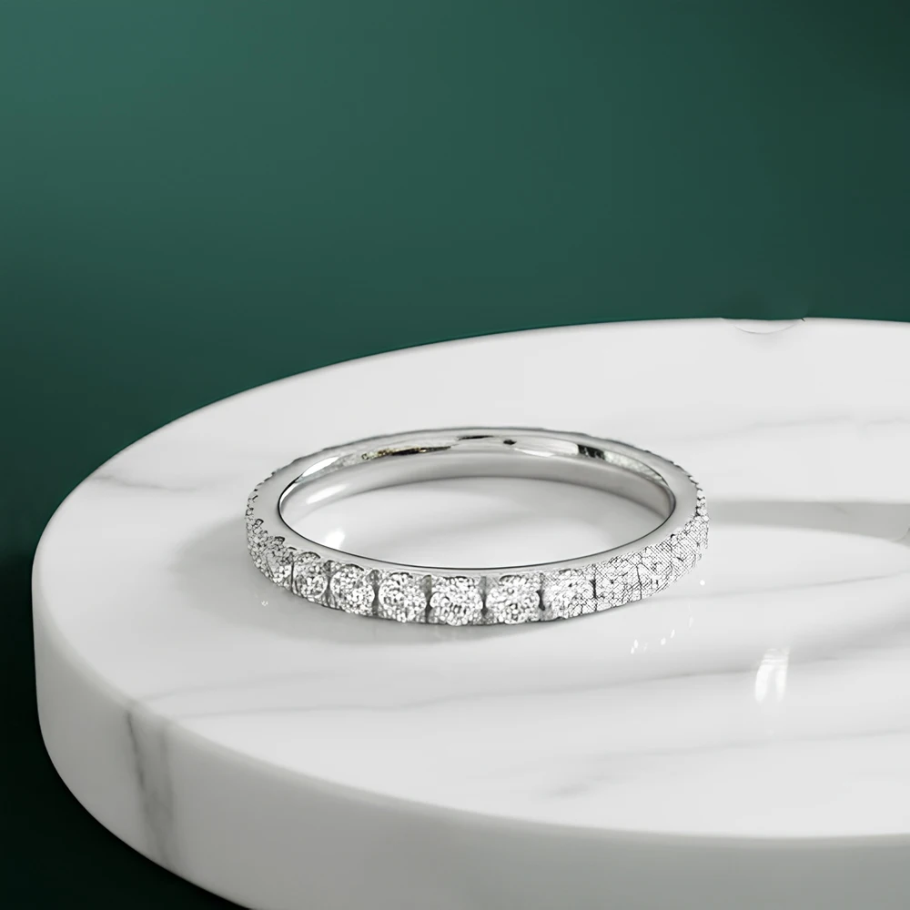 Luxuriöser Design-Ring mit Vollbesatz aus Kubischem Zirkonia für Damen Ehering Günstige Preise 316L Edelstahl Herrenschmuck Jubiläumsgeschenk – Detail 5