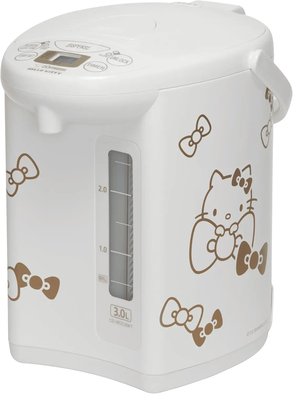 Kitty Limited-Edition Micom Water Boiler and Warmer with 3-Liter Storage and Adjustable Heating Settings (White)