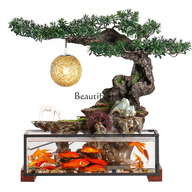 Creative Fortune Fish Tank Landscape Decoration Fountain Water Circulating Water