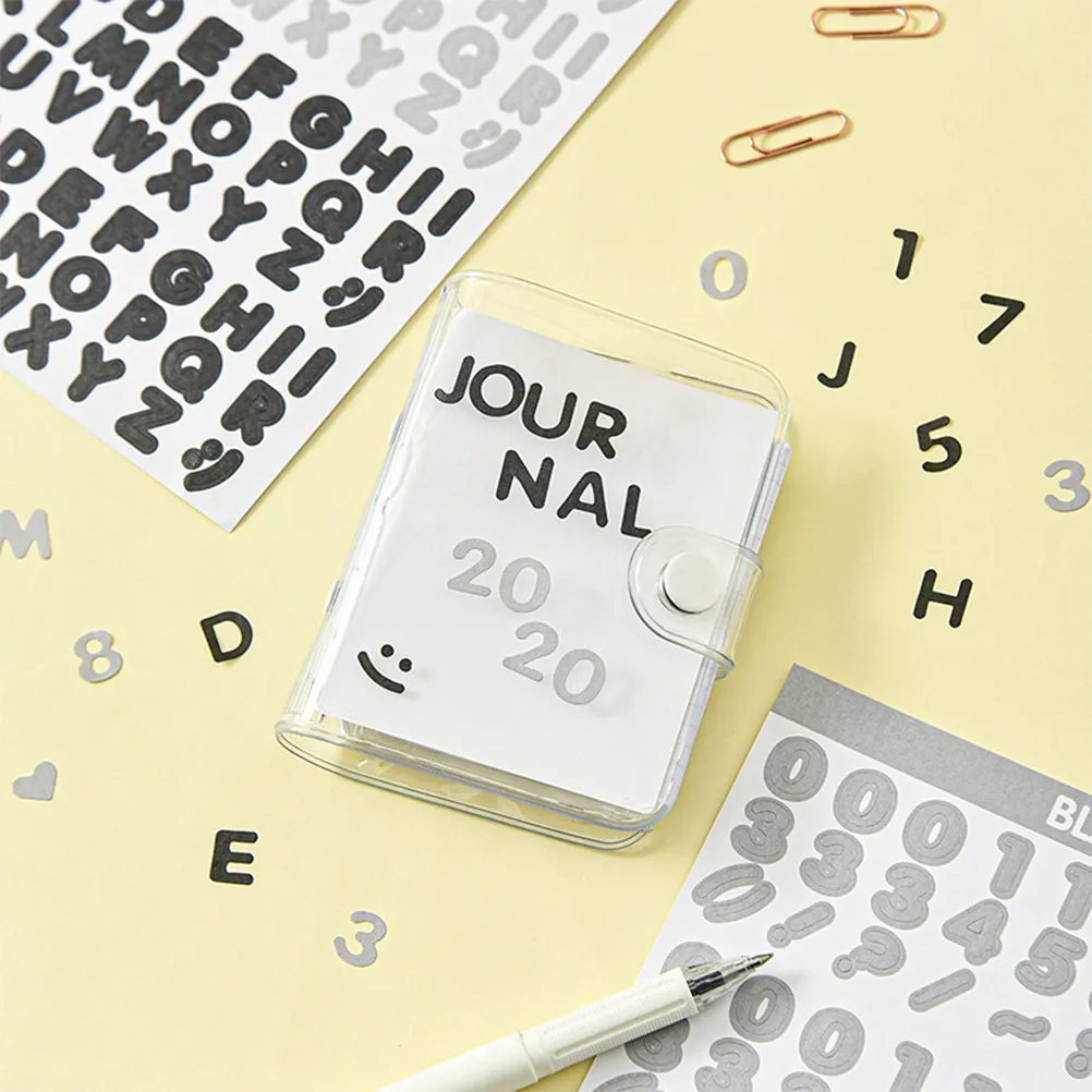 

16 Sheets Clear Beautiful Alphabet Numerals Stickers Easy Install Remove No Tape Needed Decorative DIY Decals for Scrapbook