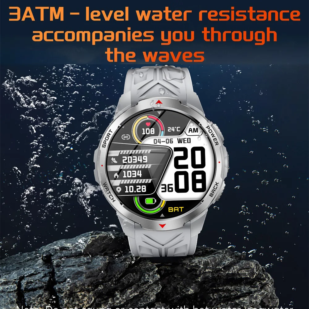 

Smart Watches Men Compass Flashlight BT Call 3ATM Waterproof 1100mah Ultra Long Battery Sports Fitness Smartwatch Health Women