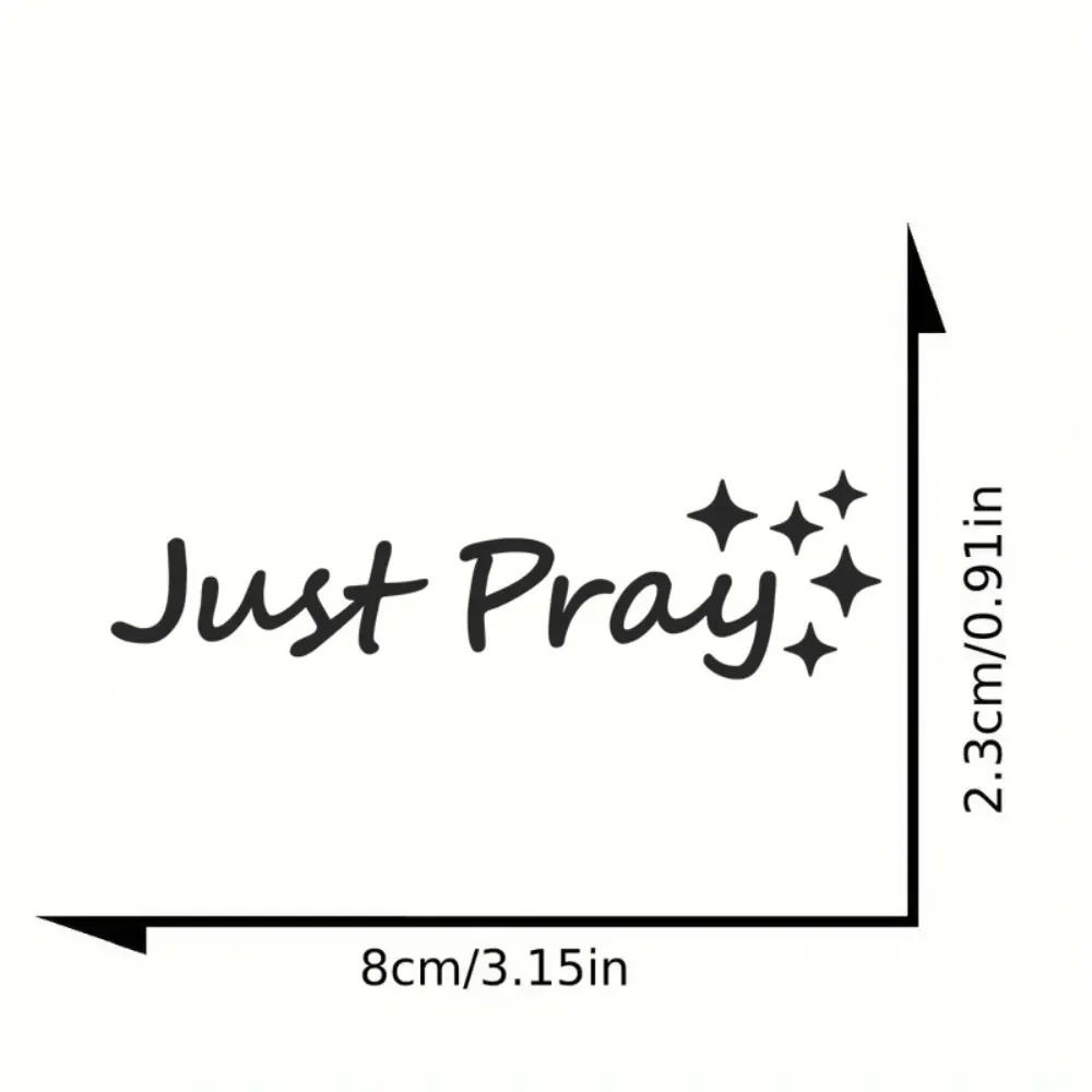 1PC Just Pray Auto General Safe Driving Waterproof PVC Car Sticker Auto General Rearview Mirror Decorative Sticker