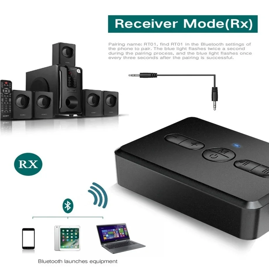 Bluetooth 5.0 nadajnik odbiornik Audio RCA 3.5Mm AUX Jack muzyka 400mah Stereo Adapter bezprzewodowy połączenie bezprzewodowe do samochodu PC TV