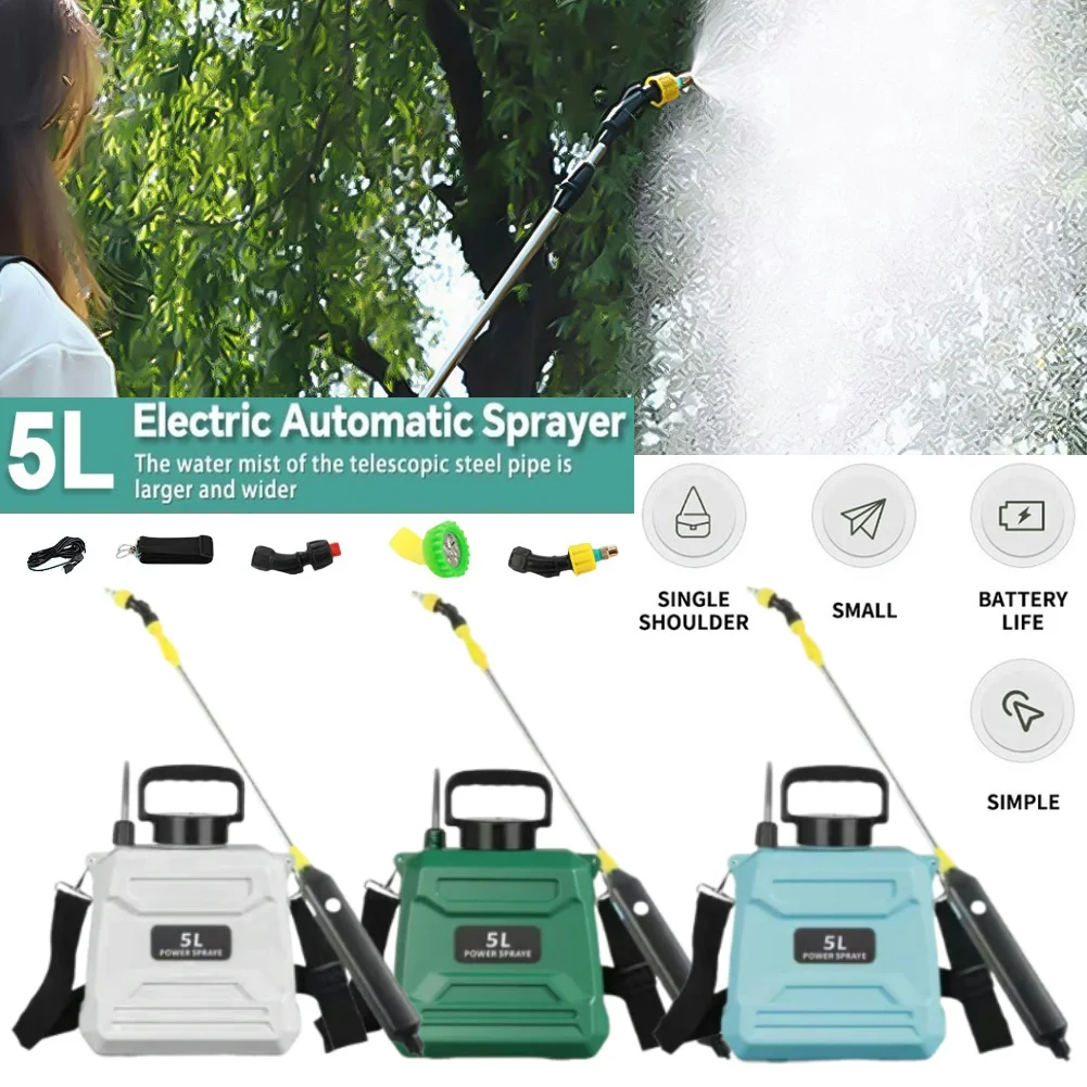 

5L Shoulder Multi-Function Pesticide Sprayer Automatic Sprayer Bottle USB Rechargeable Garden Water Sprayer for Glass Cleaning