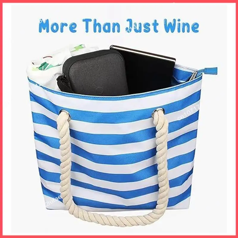 حقيبة حمل النبيذ B52C، محفظة حقائب تبريد النبيذ على الشاطئ كهدية للسفر، حامل النبيذ المعزول المقاوم للتسرب مع صنبور #2