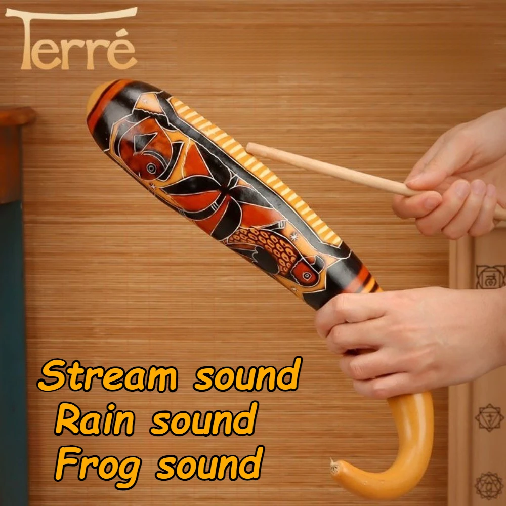 تيري القرع المطر شاكر اليدوية ASMR العلاج الصوتي الضفدع كروكر تيار الصوت التأمل شفاء الآلات الموسيقية