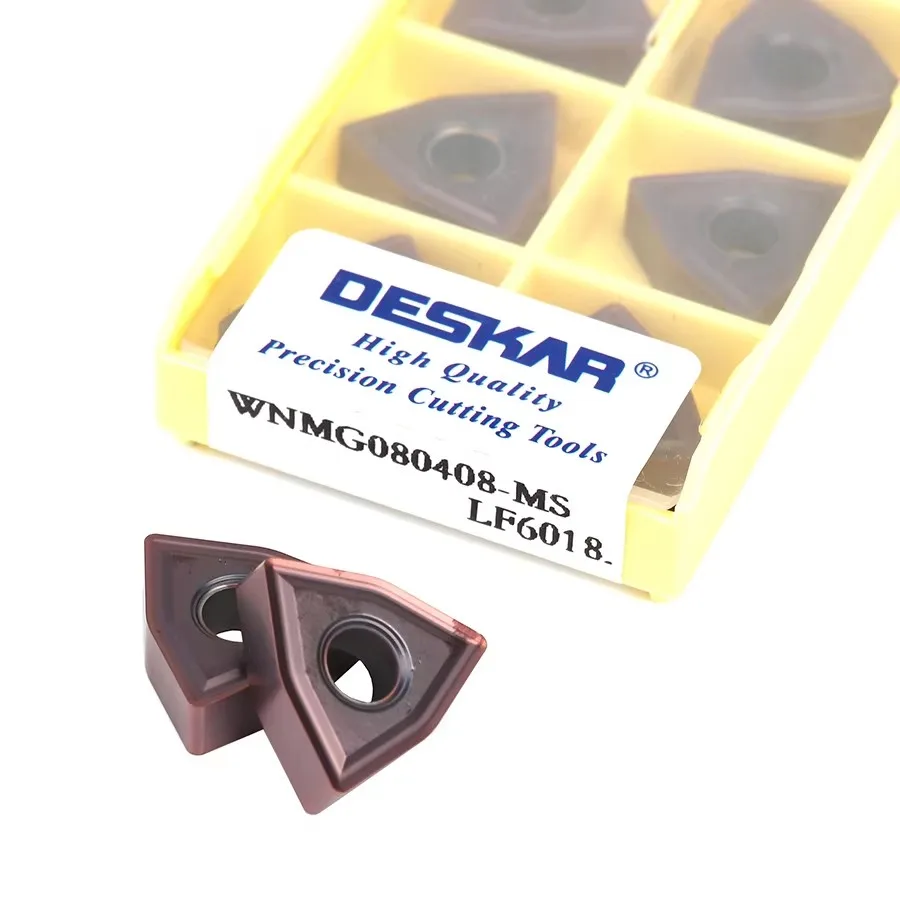 

WNMG080404-MS LF6018 WNMG080408-MS LF6018 Numerical Control Lathe Carbide Inserts External Turning Blade Cutting Tools Material