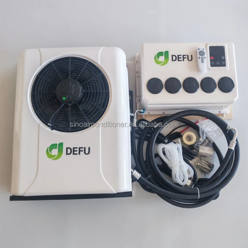 برودة كهربائية تكييف فان جرار 24 فولت 12 فولت وقوف السيارات 12 فولت مكيف الهواء لمقصورة الشاحنة