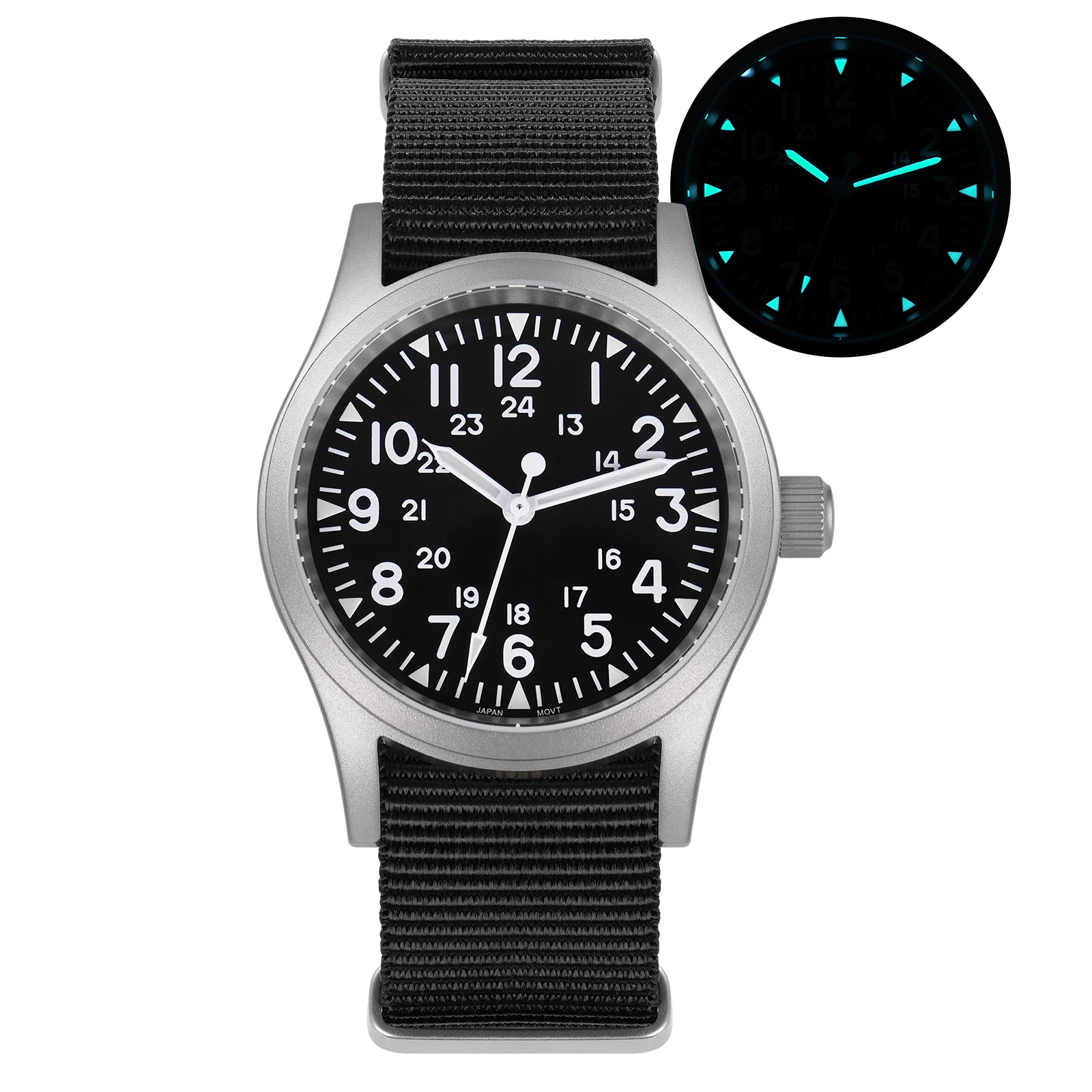 Militado ML05 Vintage Watch VH31 Sweep Second Movement Domed Sapphire Crystal With High Clear AR Coating Luminous 38mm Watches image 3