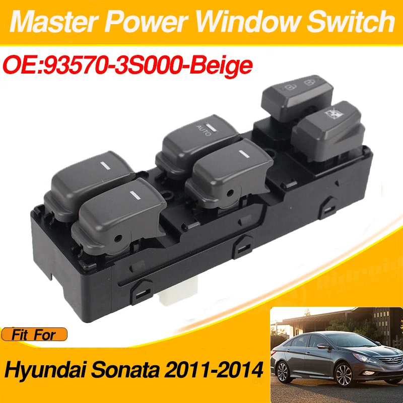 

93570-3S000 16 Pins Auto Car Lifter Window Switch Front Left Driver Side For Hyundai Sonata 2011 2012 2013 2014