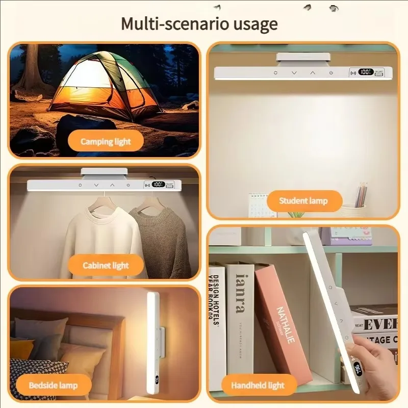 USB Rechargeable Magnetic LED Reading Light Eye Friendly Desk Lamp Portable Mirror Front Night Lamp for Bedroom