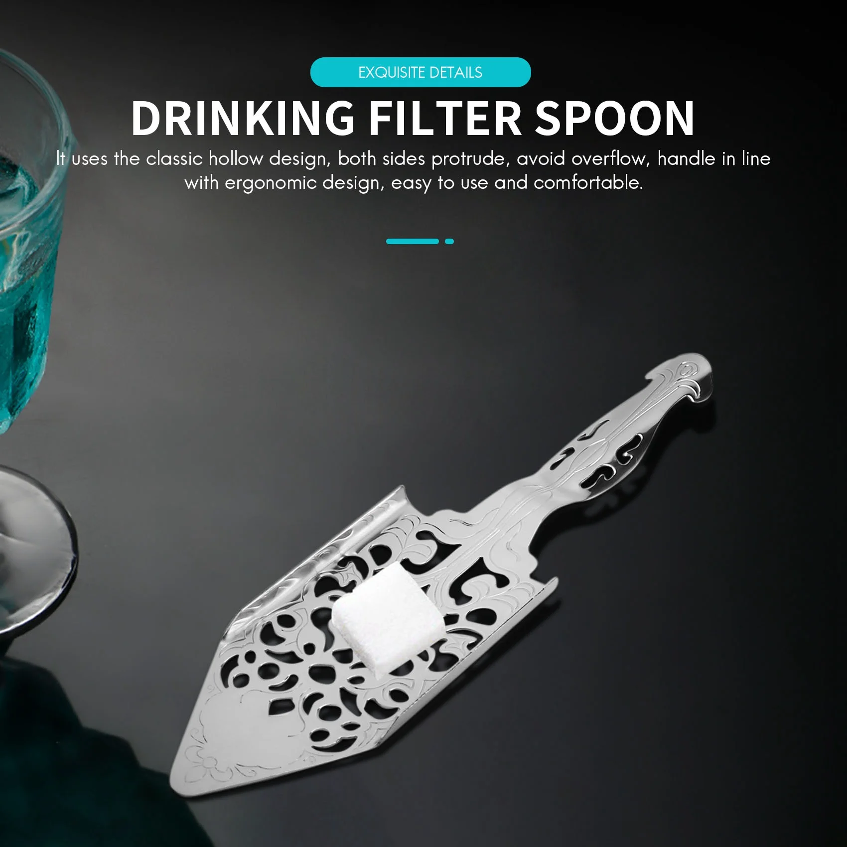 2 Pieces Absinthe Spoons, Stainless Steel Absinthe Cocktails Spoon Making Kit Gothic Absinthe Fountain Spoon Dripper B20