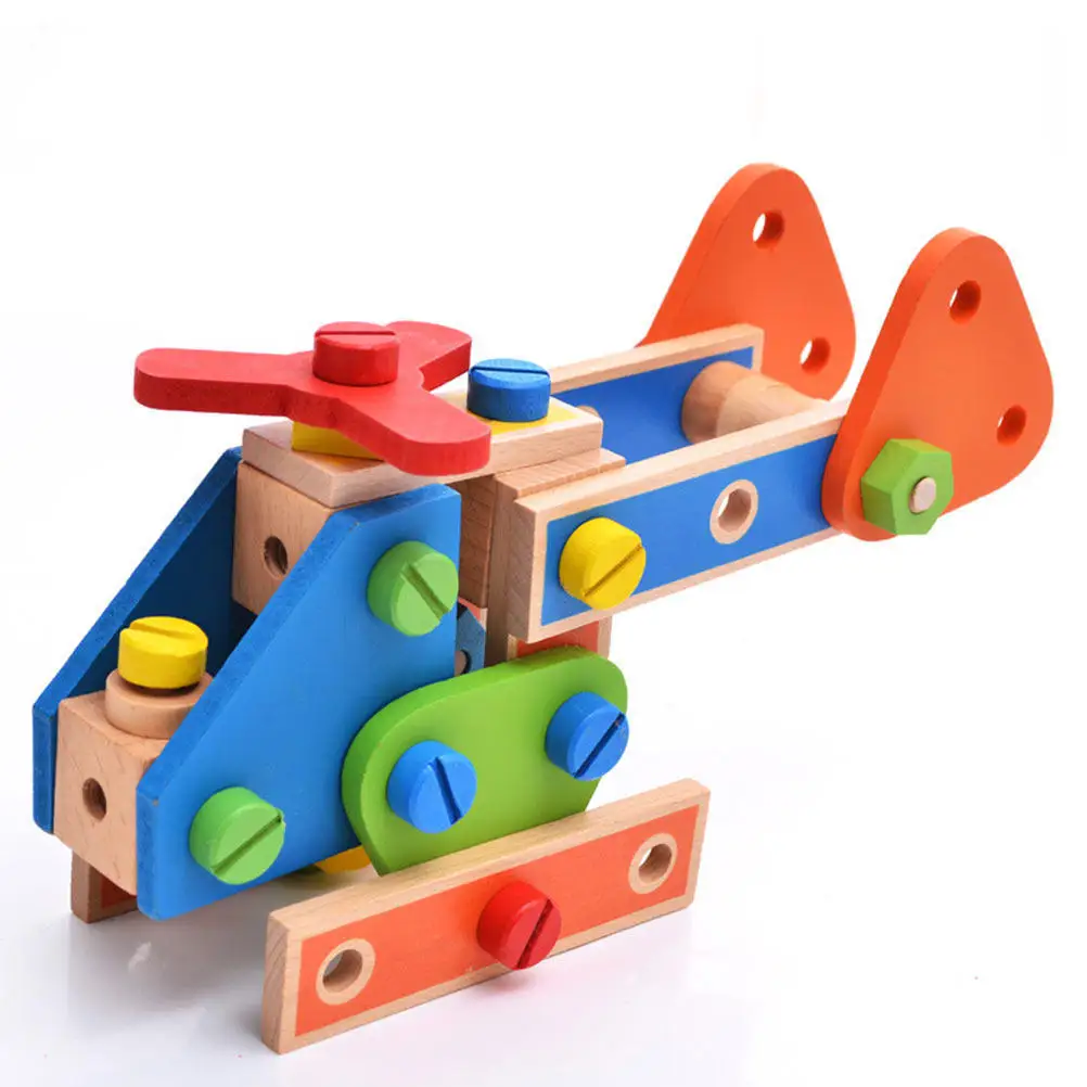 

1Set Wooden Nut Combination Educational Blocks Creative Screw Assemble Detachable Parent Child Interactive Game Party Beach Home