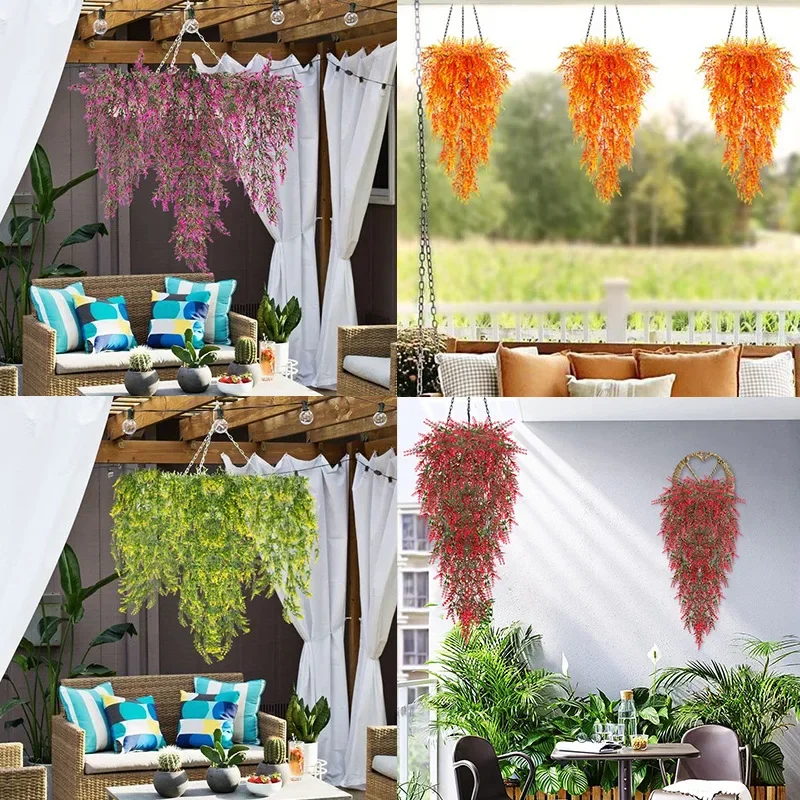 80cm Artificial Rattan Lavender Wall Hanging Wedding Home Decoration Fake Hanging Plant Vine Home Outdoor Decorative Flower
