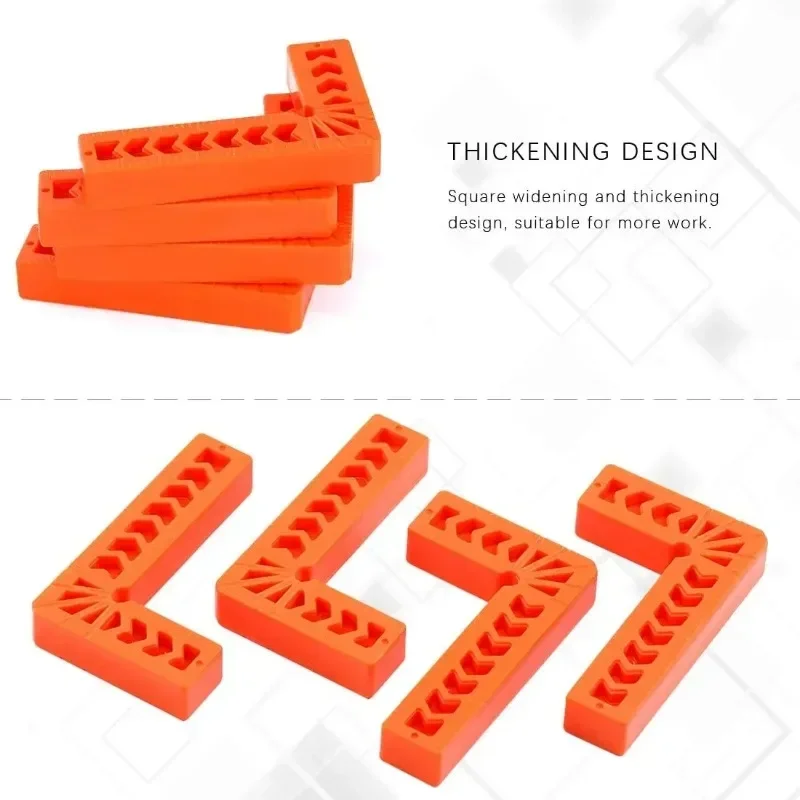 4 قطعة حامل مسطرة زاوية قائمة بلاستيكية 90 ° أداة تحديد المواقع المساعدة، فاصل على شكل حرف L، قابض زاوية ثابتة، النجارة أيضًا