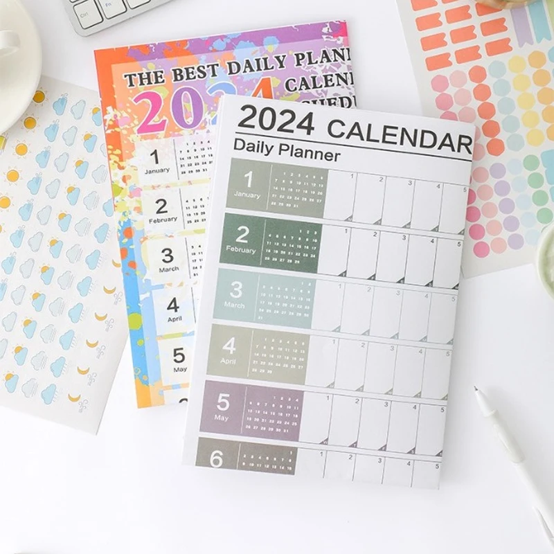 365 Day Wall Planner Calendars Plan Book Cute Cartoon Paper Ideas Kawaii Stationery School Office Supplies Agenda 2023-2024