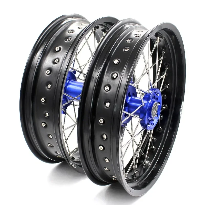 

【2025】 17 Inch Supermoto Alloy Rims Set Compatible for KAWASAKI KX250F KX450F 2006-2023 KX125 KX250 2006-2007 KX250X 2022 Whee